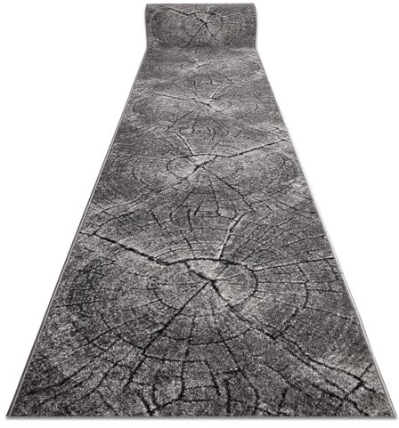 rugsx Läufer Silver Tronko Baum Holz, Flurteppich, Küchenteppich, Florteppich, modern, Diverse Größen, grau 80x200 cm
