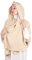 Khimar KH400 Khimar mit Hijab zum Hineinschlüpfen, dicker Krepp, für muslimische Frauen, helles beige, Einheitsgröße