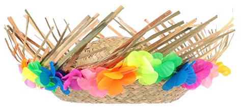 Beachcombers - Sombrero de hawaiano Luau Lei, sombrero de granjero, sombrero de, sombrero de disfraz, sombrero de fiesta divertido para hombres y mujeres, mexicano, hawaiano,