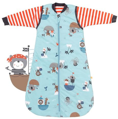 schlummersack Kinder Schlafsack Sommer 150 cm dünn Pirat | Sommerschlafsack 1.0 Tog 1 Tog Baby Schlafsack Sommer | Schlafsack Baby Sommer Frühling