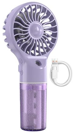 Zvn Zojne Ventilador de nebulización portátil, ventilador de refrigeración de mano, ventilador de nebulización de mano con 4 velocidades, ventilador portátil recargable con niebla, para exteriores,