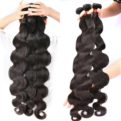 Haarverlängerungen 1 Bündel brasilianisches Haar, wassergewellt, Echthaar, Haarverlängerungen for Frauen Echthaarbündel(8inches)