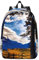 WURTON Vielseitiger Canvas-Rucksack mit Rocky Mountain Range-Druck, lässig, trendig, für den Alltag, für Arbeit, Wandern, Laptop-Rucksack, Schwarz, Small