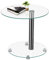 AxisFurn Beistelltisch C Form, Couchtisch Glas, Kleiner Sofatisch mit 2 Ablagen, Kaffeetisch schmal, Hartglas durchsichtig rund, Stahlbeinen und 4 verstellbare Füße, für Wohnzimmer (Ellipsen)