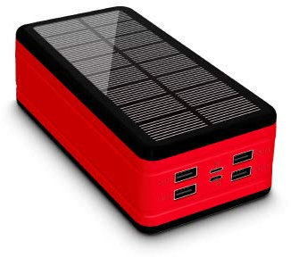 Power Bank 50000 Mah Power Bank/Caricabatterie solare Power Bank/Solar Power Bank/Caricabatterie portatile solare Power Bank/Telefoni cellulari Power Bank portatili, rosso