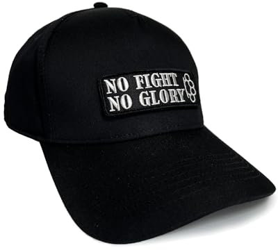 Basecap No Fight No Glory in schwarz I Unisex frei einstellbar I bestickter Patch I Snapback Cap Kappe Mütze