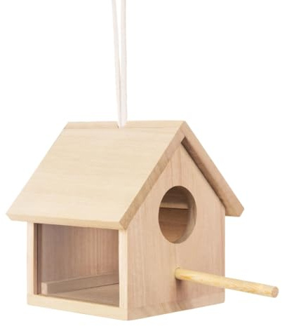 arlote Vogelhäuschen für Draußen, Transparentes Vogelhäuschen Aus für Draußen, zum Aufhängen, Natürliches -
