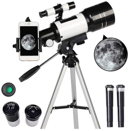 DGSYUAN Teleskop Astronomisches Astronomie-Teleskop Mit Stativ, Smartphone-Adapter, 70 Mm Öffnung Und 700 Mm Brennweite, Einsteiger-Refraktor-Teleskop Refraktor Teleskop