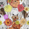 VEELIKE Hund Tapete Kinderzimmer Tapete Blumen Weiß Hundewelpe Kindertapete 44.5 cm x 300 cm Fototapete Selbstklebend Mustertapete Blumentapete Mädchenzimmer Schlafzimmer Wand Dekoration Entfernen
