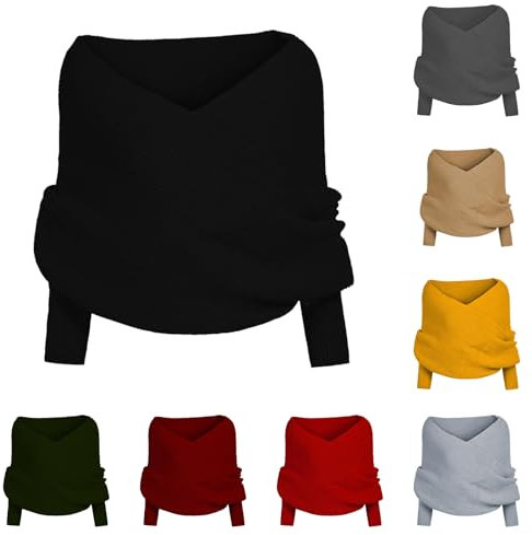 Schal Mit Ärmeln,Pullover Schal Mit Ärmeln Winter Warm Gestrickte Schal Mit Ärmeln Plus Size Damen Stricken Wickelschal Sweater Schal Mit Ärmeln Handschuhe Mode Winterschal Für Alle Damen Und Frauen