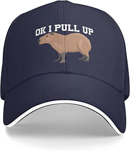 fifbird Capybaras Hat Cap Ok I Pull Up Cap Damen Baseball Caps mit Design Cap, marineblau, Einheitsgröße