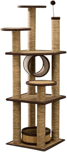 Play Towers for Cats Woven Cat Climbing Frame Cat Tree Four Seasons Universal Large Cat Climbing Frame Trees for Cats (Color : Yellow, Size : 45X45X138CM) (Yellow 45X45X138CM)