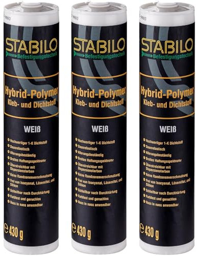 Hybrid-Polymer 430g - weiß | Montagekleber, Universalkleber, Dichtstoff | 3 Stück