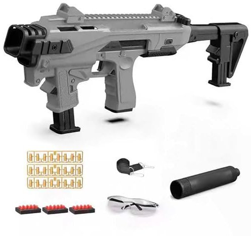HNSYPX Spielzeugpistole Reichweite 8-10m,Soft Bullet Guns Toy +20 Stück Weiche Kugeln +Magazin Wiederholbar Echte Erfahrung,Spielzeug Waffen Sicher Und GeschüTzt Tragbar