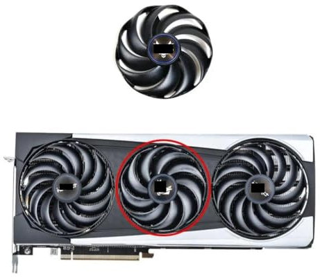 BDAKQJV Scheda Grafica Ventola GPU Sapphire RX6900 XT da 87MM 95MM Compatibile con Il Raffreddamento della Scheda Grafica Nitro + AMD Radeon RX 6700 6800 6900 XT(Brown)