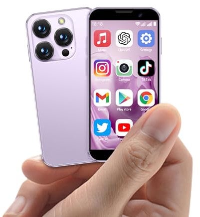 BLKE Max Smartphone Mini con Pantalla HD de 3,0 Pulgadas, teléfono Mini Desbloqueado, cámara de 5 megapíxeles, reconocimiento Facial, GPRS, Tarjeta TF y un Cuerpo Ultra Delgado, niños Rosa