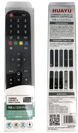 XINFUTE HUAYU RM-L1335 Plus Télécommande universelle pour TV Hisense EN2B27 EN2BB27H