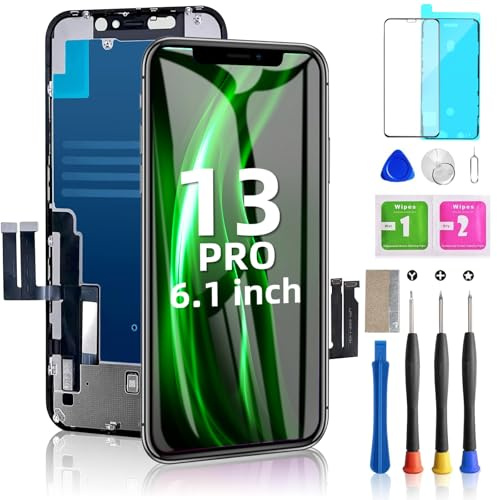 ZoongXingY for iPhone 13 Pro Screen Replacement 6.1inch - 3D Touch LCD Display Digitizer Frame Assembly with Repair Tools