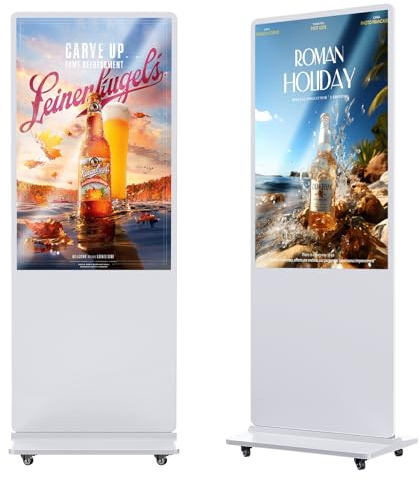 HomeTreeX 55'' Digital Signage Display Smart Android LCD Sign Kiosk Electronic Menu Board Advertising Display Screen Monitor HDMI WiFi USB 4K Media Video Player (Non Touch Screen,White)