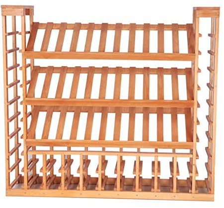 Étagère à vin en Bois If sur Pied, Meuble de Rangement pour Bouteilles de vin, pour la Maison, Le Bar ou Le comptoir (L118 x l30 x H108 cm)