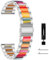 CeiBand 18mm Cinturini per Huawei Watch 5 42mm/GT5 Pro-42mm/GT5 41mm, 18mm Cinturino Orologio di Ricambio, Regolabile Cinturini in Metallo Resina per Garmin Venu 2S Uomini Donne - Argento&Arcobaleno
