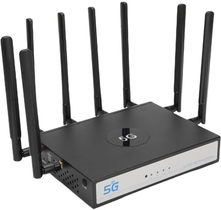 5G Dual Band WiFi 6 CPE -Router 4.67Gbit / S Nr NSA SA 5G Wireless Router mit SIM -Card -Slot Wan LAN Port, für SDX62 -Modem, Ofdma Mu Mimo, 5DBI -Antennas (EU-Stecker)