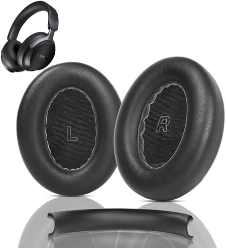 QC Ultra Eearpads and Headband Replacement Compatible with Bose QuietComfort (QC) Ultra Wireless Headphones, Replacement Ear pads and Headband Cushion(Protein Leather/Memory Foam)
