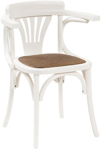 Biscottini Sillas de comedor de madera maciza y ratán - cocina y salón con reposabrazos - exterior e interior para eventos - paja rústica - Thonet vintage