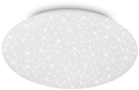 BRILONER - LED Deckenlampe mit Sternenhimmel, neutralweißes Licht, LED Lampe, Deckenleuchte, Wohnzimmerlampe, Küchenlampe, Deckenbeleuchtung, Flurlampe, 38 x 7 cm (DxH), Weiß