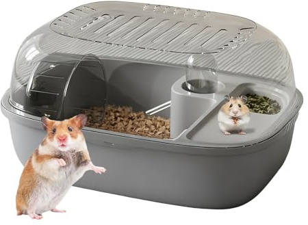 Hamsterkäfig, durchsichtig, Kleintier-Aktivitätszentrum mit Laufrad, Hamsterkäfig-Gehege, für drinnen und draußen, Reisewohnung