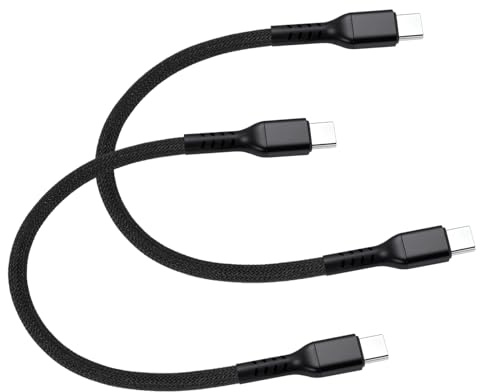 LUIRSAY Lot de 2 câbles USB C, courts, 20 cm, 240 W, USB C, charge rapide, compatible avec téléphone, tablette, ordinateur portable, tablette
