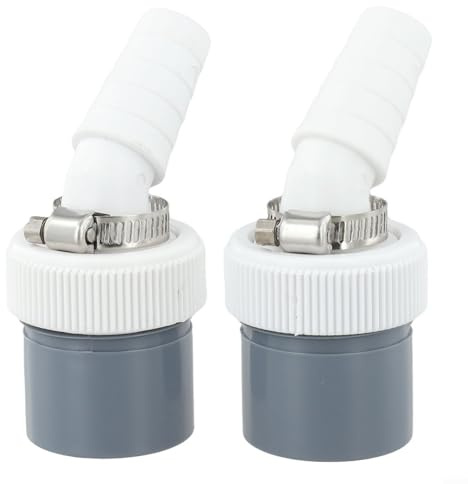 Besttoolifes Grey White PVC Washing Machine Drain Adapter with 18-24mm Inlet and 40mm Outlet, 1 1/4 Inch Drain Pipe Connector for Dishwasher, Washer, Tumble Dryer(40MM Drain Adapter)