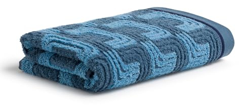 Möve Geometric Shapes Texture Handtuch 50 x 100 cm aus 100% Baumwolle, Steel Blue