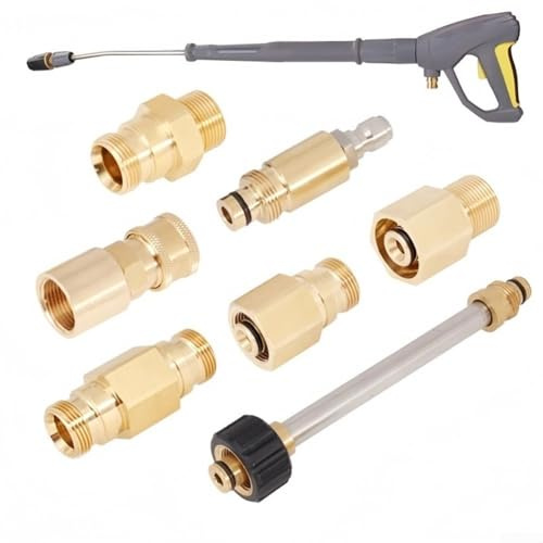 Raccord à déconnexion rapide en cuivre pour nettoyeurs haute pression Karcher avec filetage M22-14 mm usiné avec précision (D)