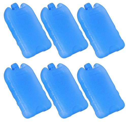 FRCOLOR Lot de 6 Blocs Réfrigérants Bleus pour Climatisation Portable, Ventilateur de Refroidissement à Cristaux de Glace, Moyen Format, Recharge à Eau, Accessoires Camping