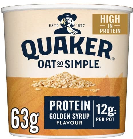 Quaker Oat So Simple Protein Golden Syrup Porridge Pots, 6 x 63 g