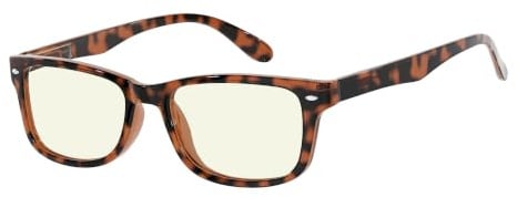 Eyekepper Computer Brille,UV Schutz,Blendschutz,Anti-Reflex Computer,Brillen (Schildkröte, Gelb getönte Gläser) +2,75