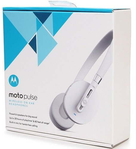 MOTOROLA PULSE WIRELESS ON-EAR HEADPHONE ORIGINALI WHITE PER LG X2 2018 / V30+ / V30 / GOOGLE PIXEL 2 XL / K9 / G7 ONE /G7 FIT / V35 THINQ / Q7 / G7 THINQ / V40 THINQ