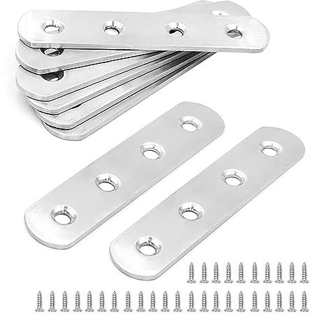 BuxiuGK 8 Piezas 94x20 mm Soportes de Placa Plana Placa de Unión Plana Acero Inoxidable para La Fijación de Muebles
