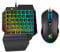 Kombination aus Gaming-Tastatur und -Maus, verkabelt 39 Tasten Mechanisches Gefühl Regenbogen-Hintergrundbeleuchtung mit Handgelenkstütze Für PC/Xbox/PS4-Einhandtastatur und RGB-Gaming-Maus (schwarz)