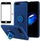 AKABEILA iPhone 8 Plus Case Screen Protector, Compatible for iPhone 7 Plus Phone Case Cover, Silicone Kickstand Ring Grip Holder for iPhone 8 Plus Shockproof Tempered Glass, Blue