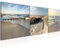 Runa Art - Bilder Strand 120 x 40 cm 3 Teilig Wandbild auf Vlies Leinwand Beige Blau Mehrteilig Modern 028033a
