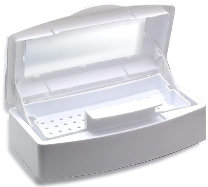 Ejoyous Nail Tool Sterilizer Box, Plastic Hair Tools Sterilizing Storage Box Manicure Tools Disinfection Container Tray for Beauty Salon