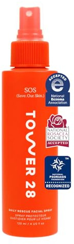 Tower 28 SOS Daily Rescue Facial Spray - Hypochlorous Acid Spray to Help Reduce Redness, Calm Irritation + Alleviate Flare-Ups - Soothing + Purifying Face Toner - Everyday Skin Care Essential (4 oz)