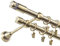 Fenster DEKOR - Gardinenstange Wandmontage 2-läufig 480 cm - Vorhangstange aus Stahl mit 96 Ösen und Clips - Gardinen Stange Gold - Gardinenstangen im Set mit Dübel - Elegante Vorhangstangen