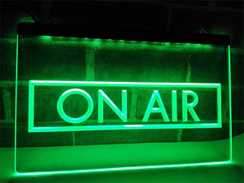 MAXSMLZT Enseigne Néon on Air Enseigne Lumineuse néon Studio D'enregistrement Enseigne Lumineuse on Air Studio Décoration Murale Panneau Travail on Air Live on Air Enseigne Néon,Vert,15.7x11.8 in