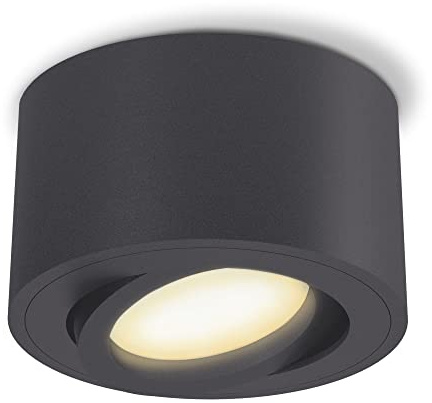 SSC-LUXon CELI-1N Deckenstrahler anthrazit dimmbar 4W warmweiß schwenkbar | Dimmbarer Deckenstrahler anthrazit ohne Dimmer - in 3 Stufen am Lichtschalter, warmweiß, enger Abstrahlwinkel, schwenkbar 30°