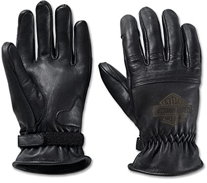 HARLEY-DAVIDSON Herren Handschuhe Work, schwarz Motorrad-Handschuhe Biker Leder-Handschuhe Warme Männer Winterhandschuhe, L