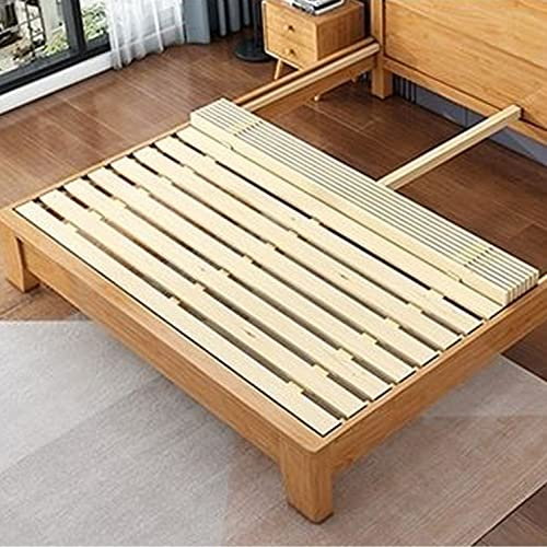 Heavy Duty Solid Wood Bed Support Slats,Pine Wood Bed Frame,Indoor Bedroom Bed Accessory Wooden Foldable Mattress Support Bunkie Board Roll Slat with Nylon Fabric,Custom (W80xL150cm(32x59in))