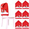 POWZOO Stuhlhussen Weihnachten,6er Set Weihnachtsdeko Stuhl Bezüge,Weihnachten Stuhlhussen,Nikolausmütze Stuhlabdeckung,für Weihnachtstisch Dekoration.